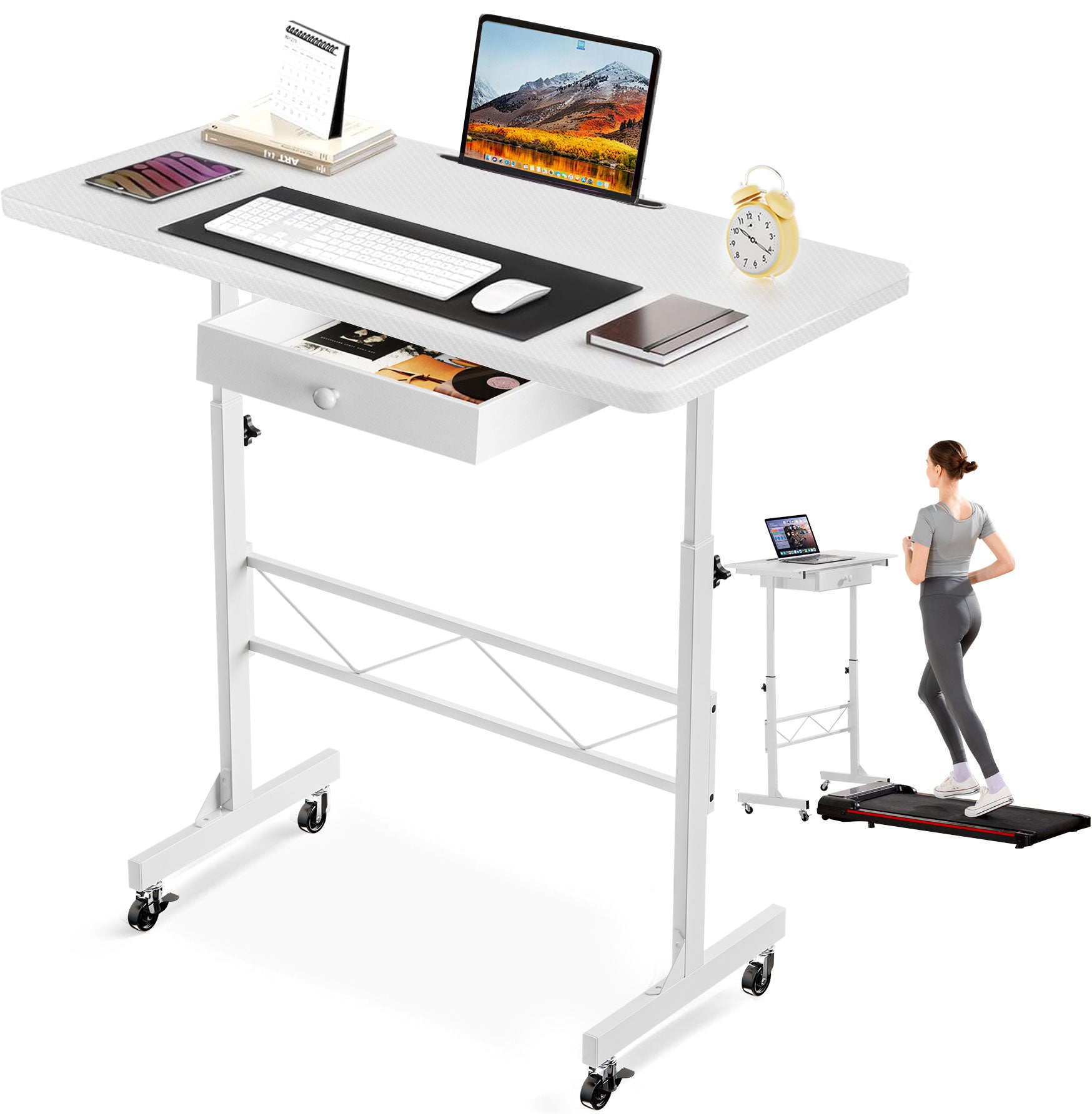 GTRACING Small Standing Desk Adjustable Height Small Computer Desk
