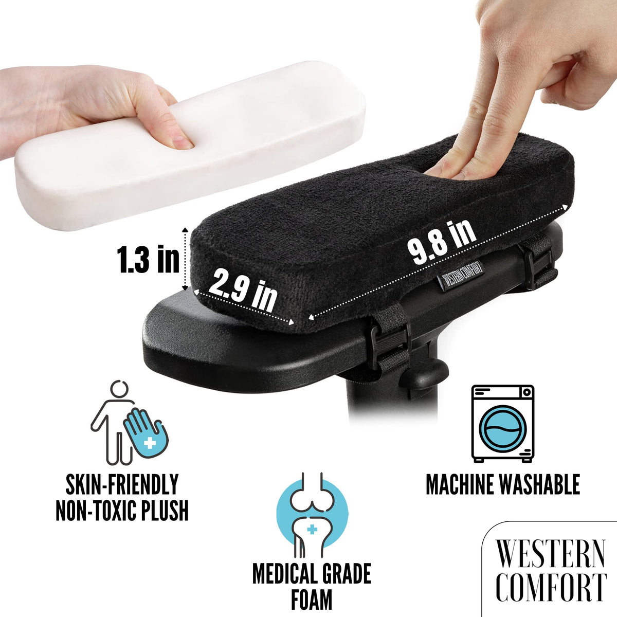 Memory Foam Armrest Pads Rectangle GTRacing Gaming Chair