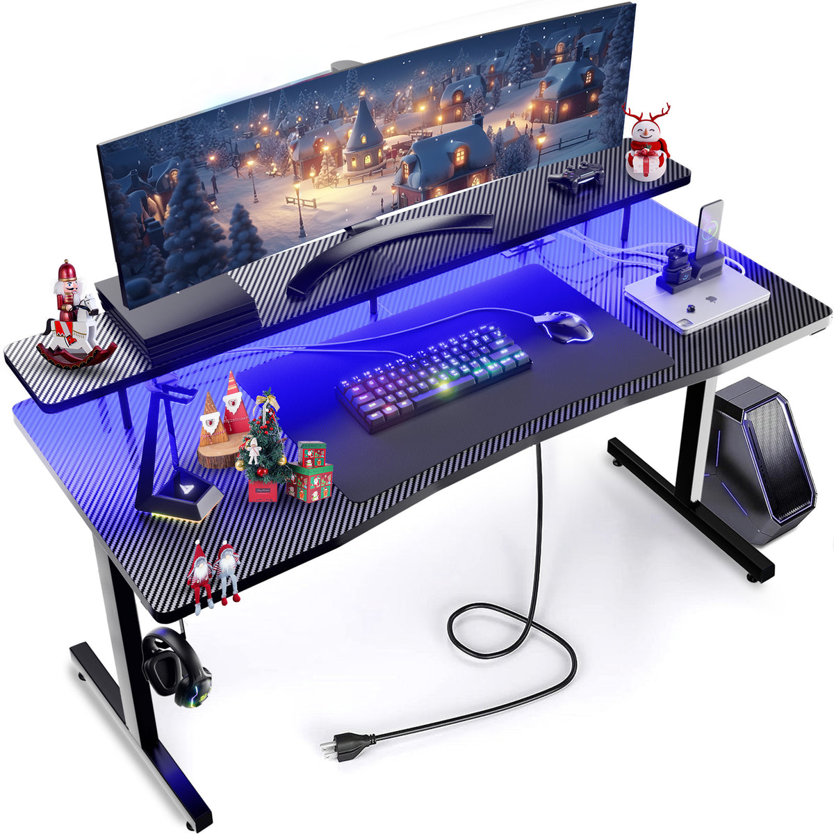 Gaming Desk With Monitor Stand-gtp210-wmt 