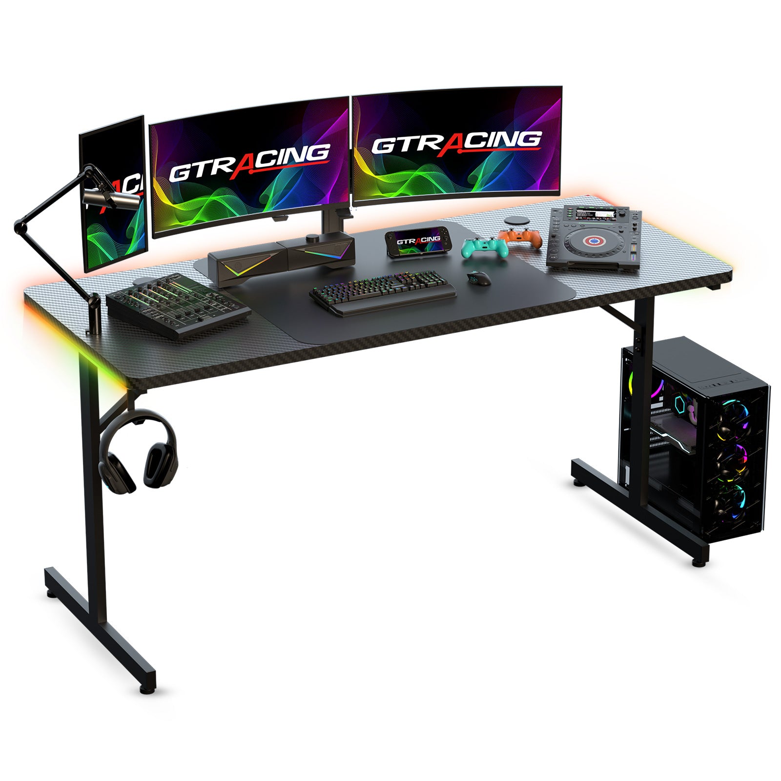 T-Shaped RGB Gaming Desk GTP200 - GTRACING