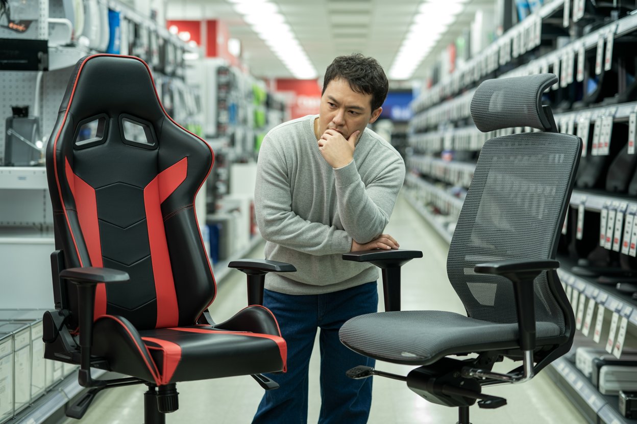 Gaming chair vs office chair, which is better? Let’s compare their design, ergonomics, adjustability, materials, durability, extra features, and price range.