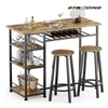 COMHOMA Dining Table with 2 Bar Stools (Set) HC09