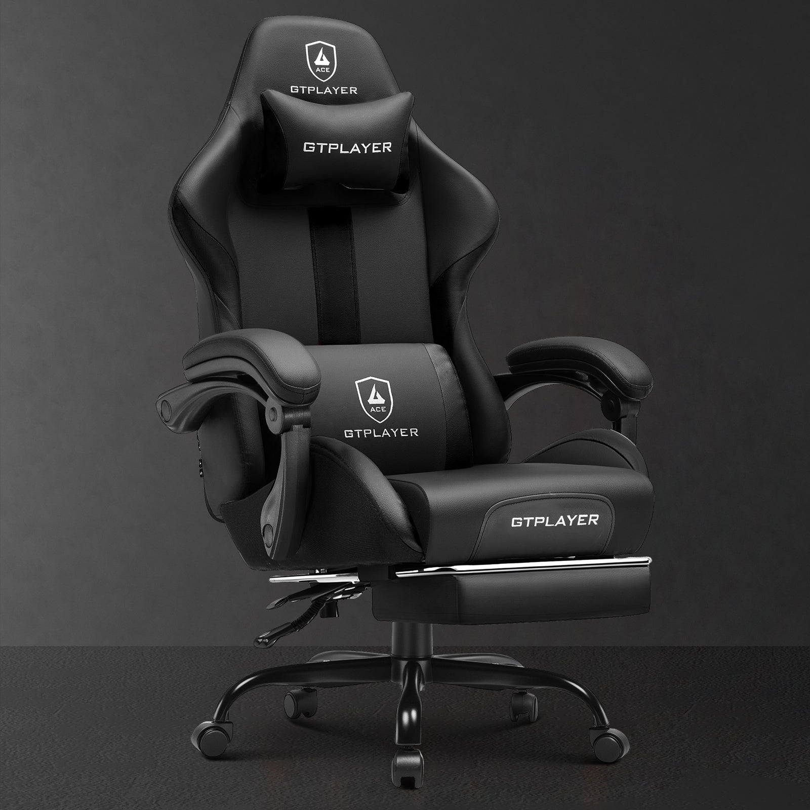 スポーツ GTRACING JP-GT905 Gaming Chair (BLACK) GTRACING-Footrest-Series-GT905