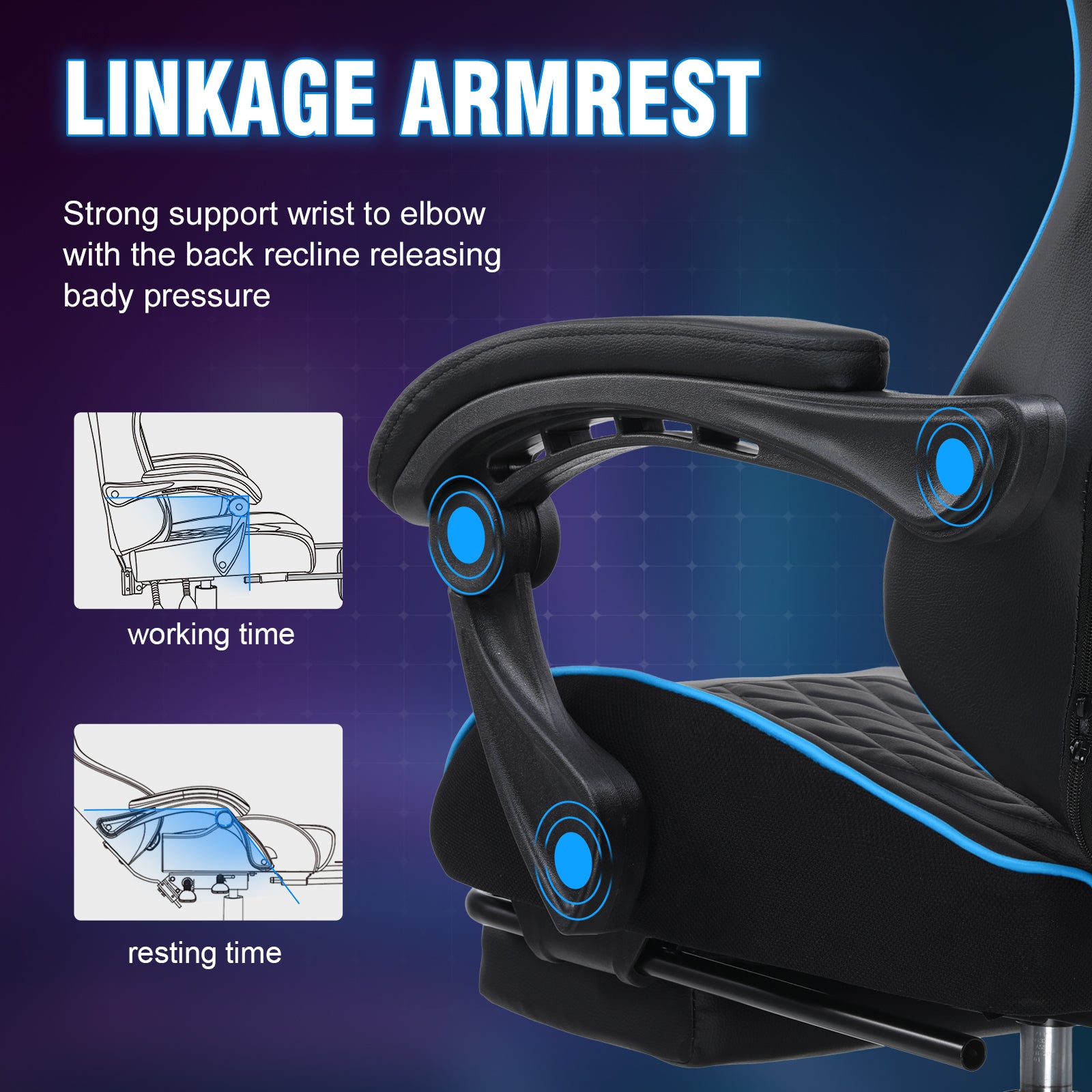 GTPLAYER Gaming Chair Ergonomic Computer Desk Chair with Footrest and Lumbar Support WMT EG901 - GTRACING