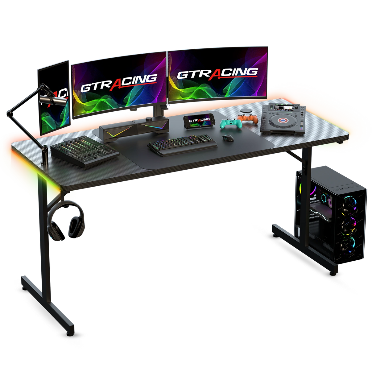 T-Shaped RGB Gaming Desk GTP200 - GTRACING