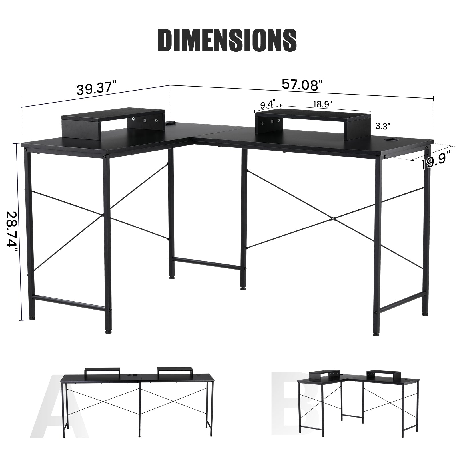 L -Shaped Series RGB Gaming Desk GTZ-410