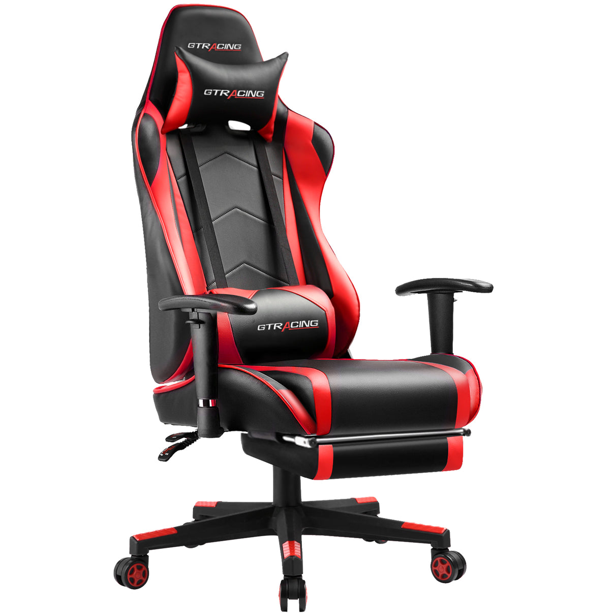 GTRACING Gaming Chair Office Chair PU Leather with Footrest&Adjustable Headrest-099NAF-WMT - GTRacing Gaming Chair
