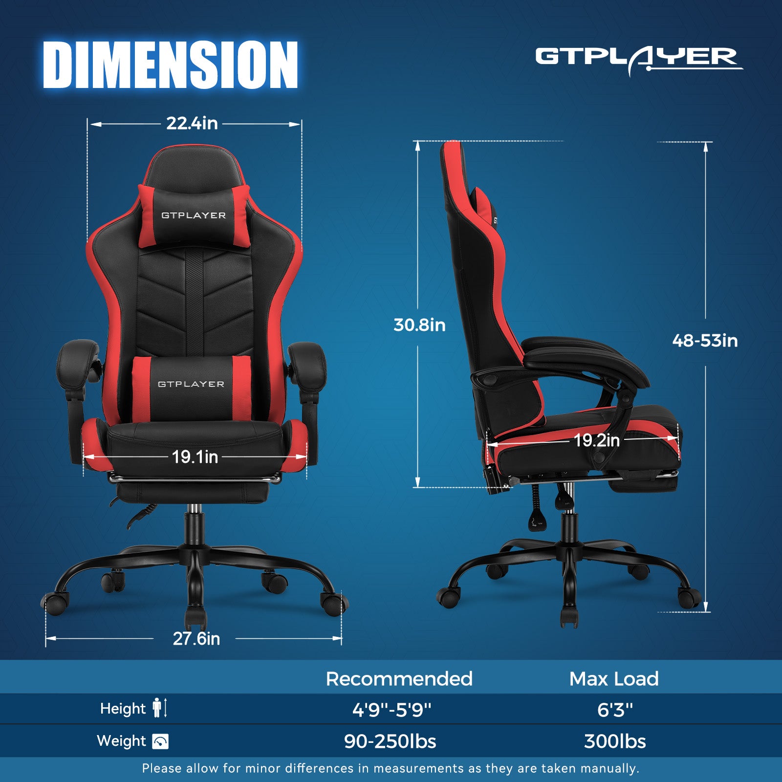 Gaming Chair with Footrest-WMT-GT910F