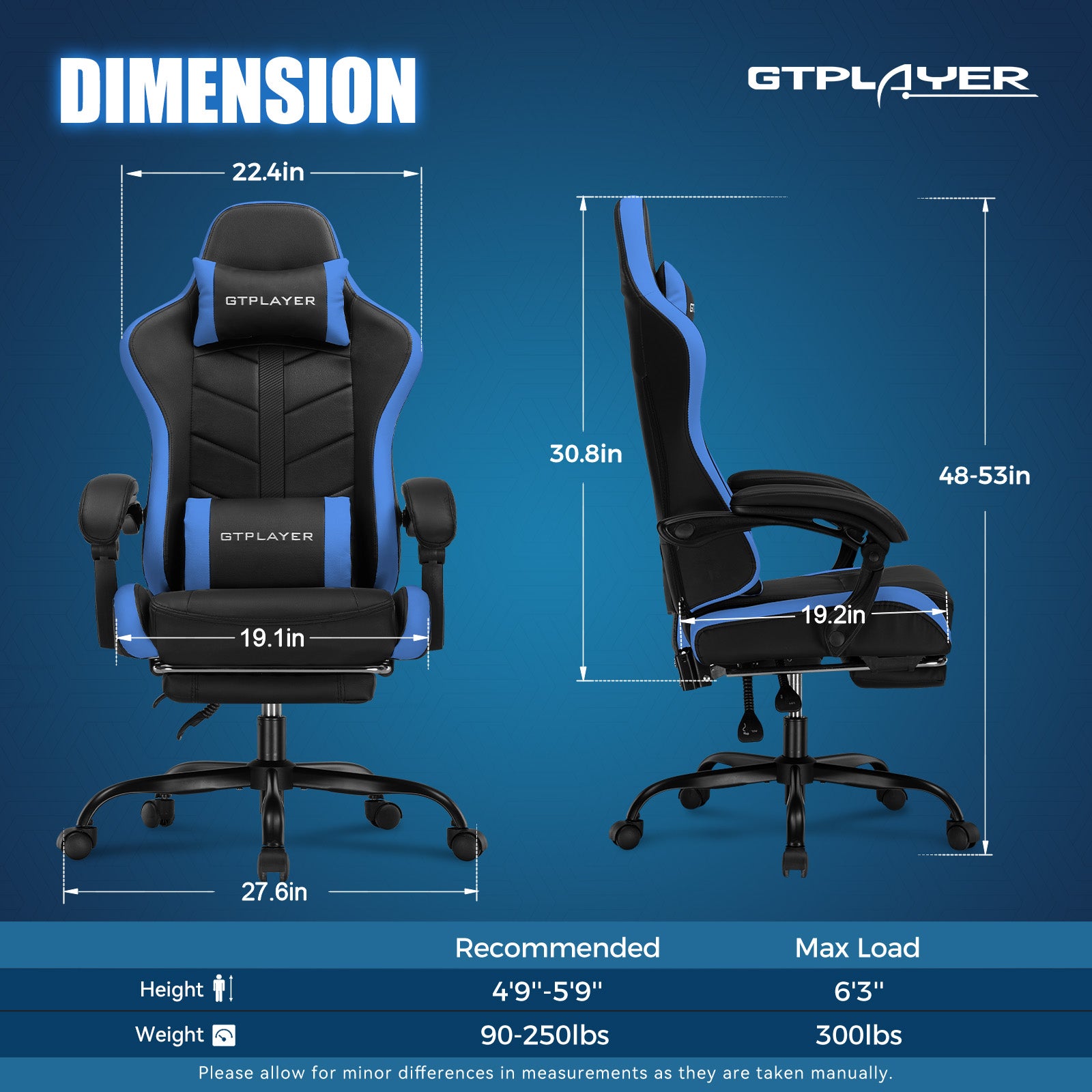 Gaming Chair with Footrest-WMT-GT910F