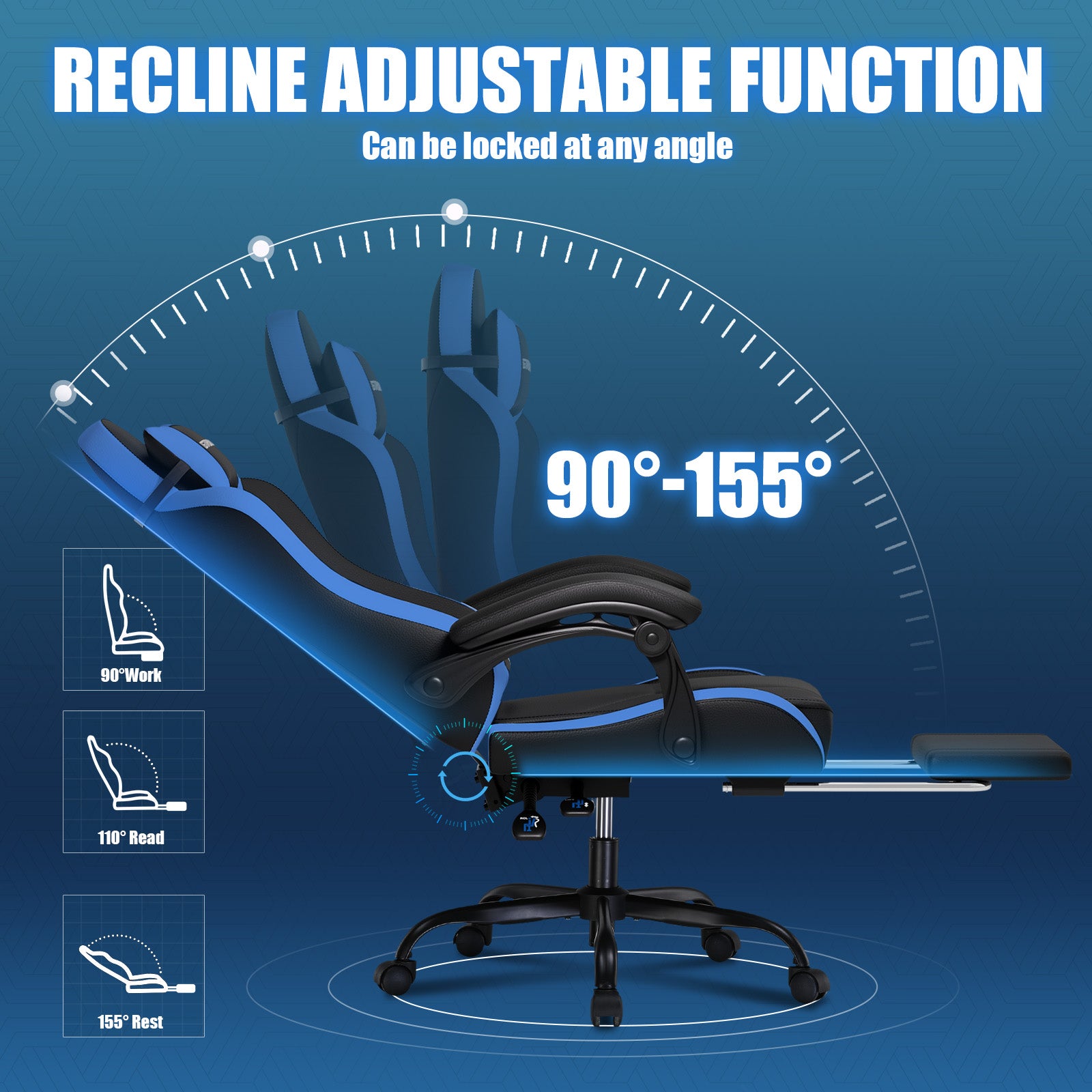 Gaming Chair with Footrest-WMT-GT910F