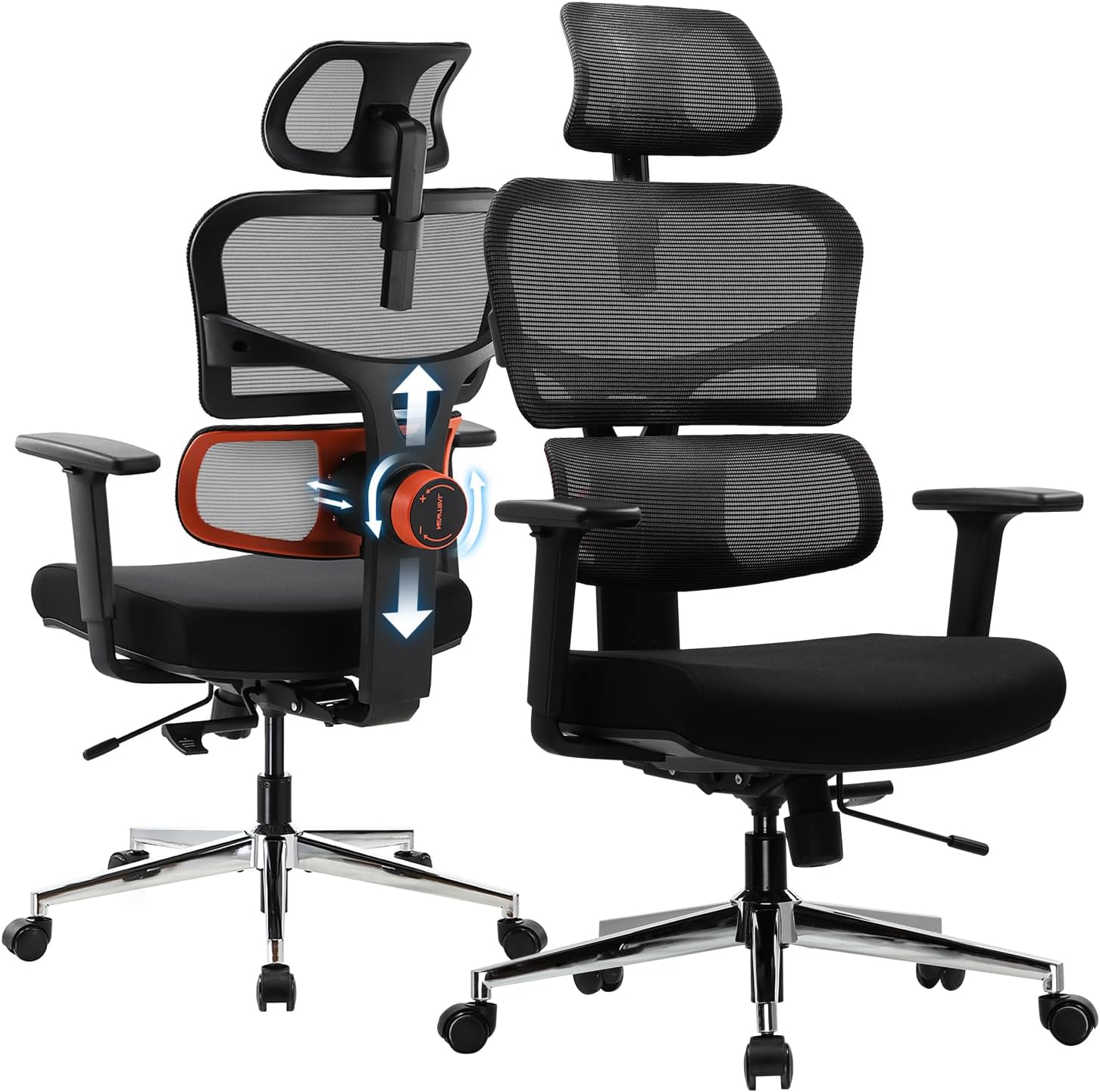 GTRACING Ergonimic Fabric Reclining Gaming Chair with Footrest and Linkage  Armrests, Black 