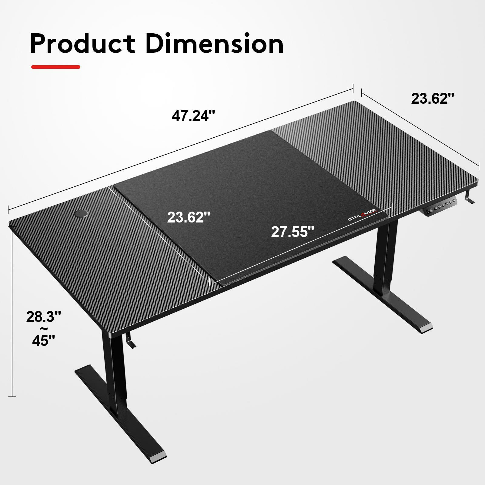 Electric Standing Desk with LED Lights GTS225 - GTRACING