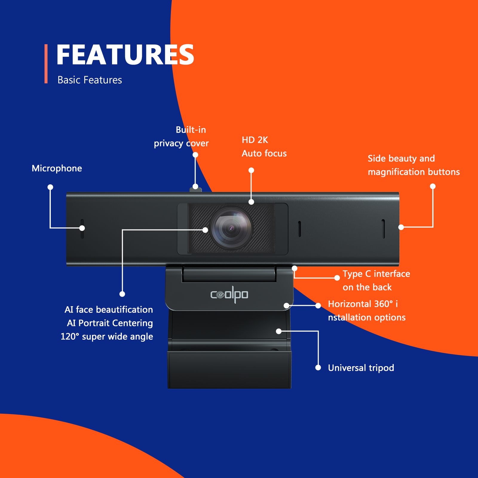 GTRACING X COOLPO  Desk Mate HDR Streaming Webcam - GTRACING