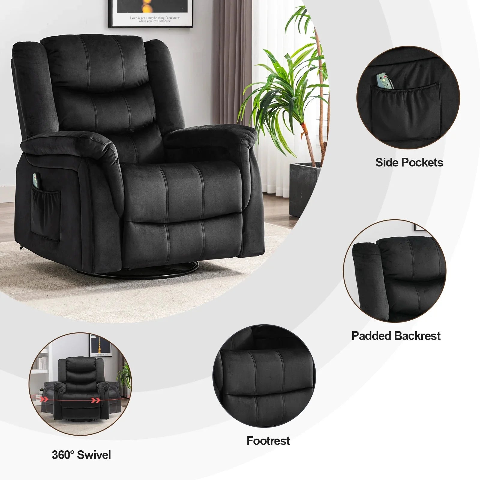 360° Swivel Rocking Recliner  GT1149 - GTRACING