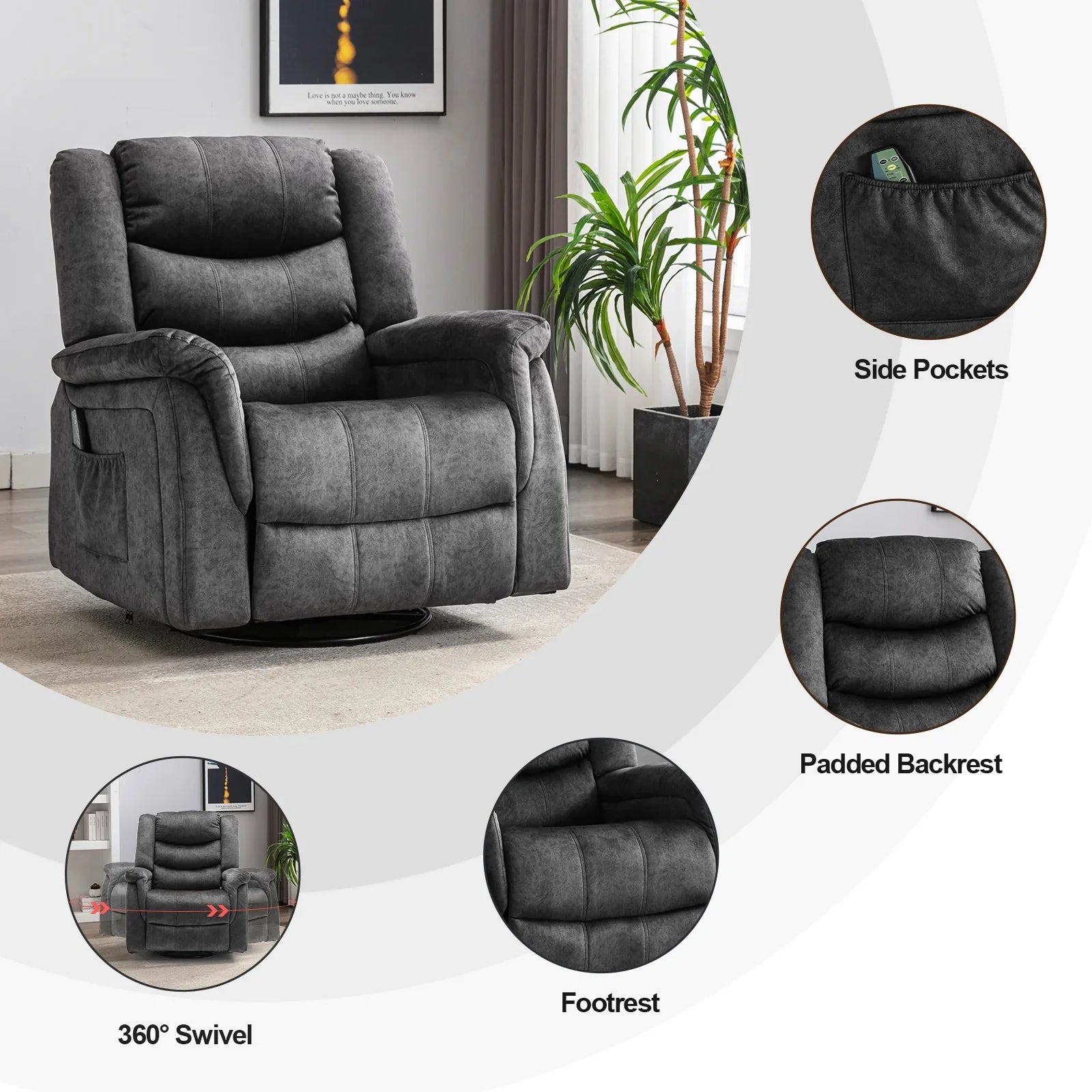 360° Swivel Rocking Recliner  GT1149 - GTRACING