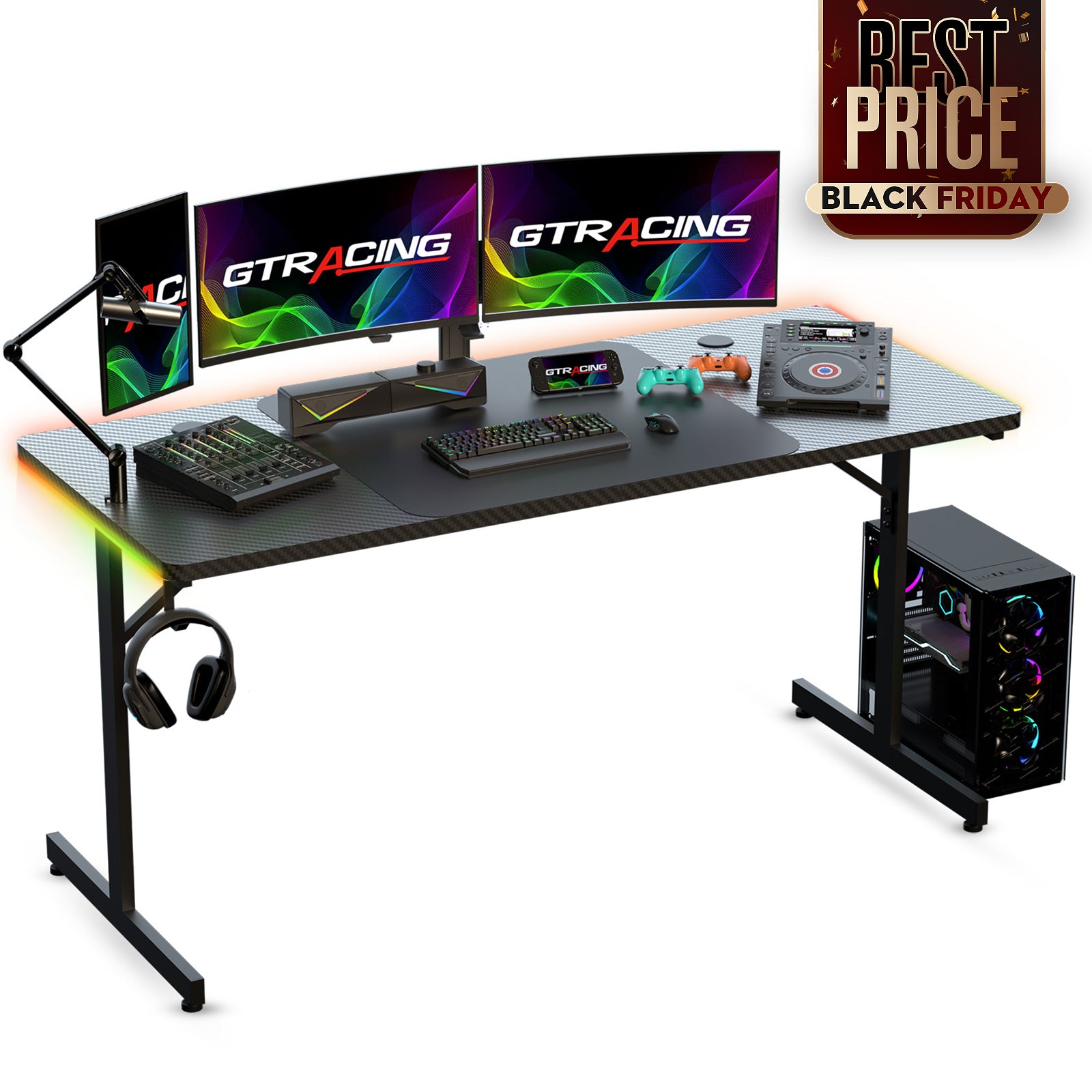 T-Shaped Series RGB Gaming Desk GTP200