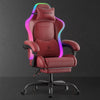 Gaming chair with RGB lighting on a dark background