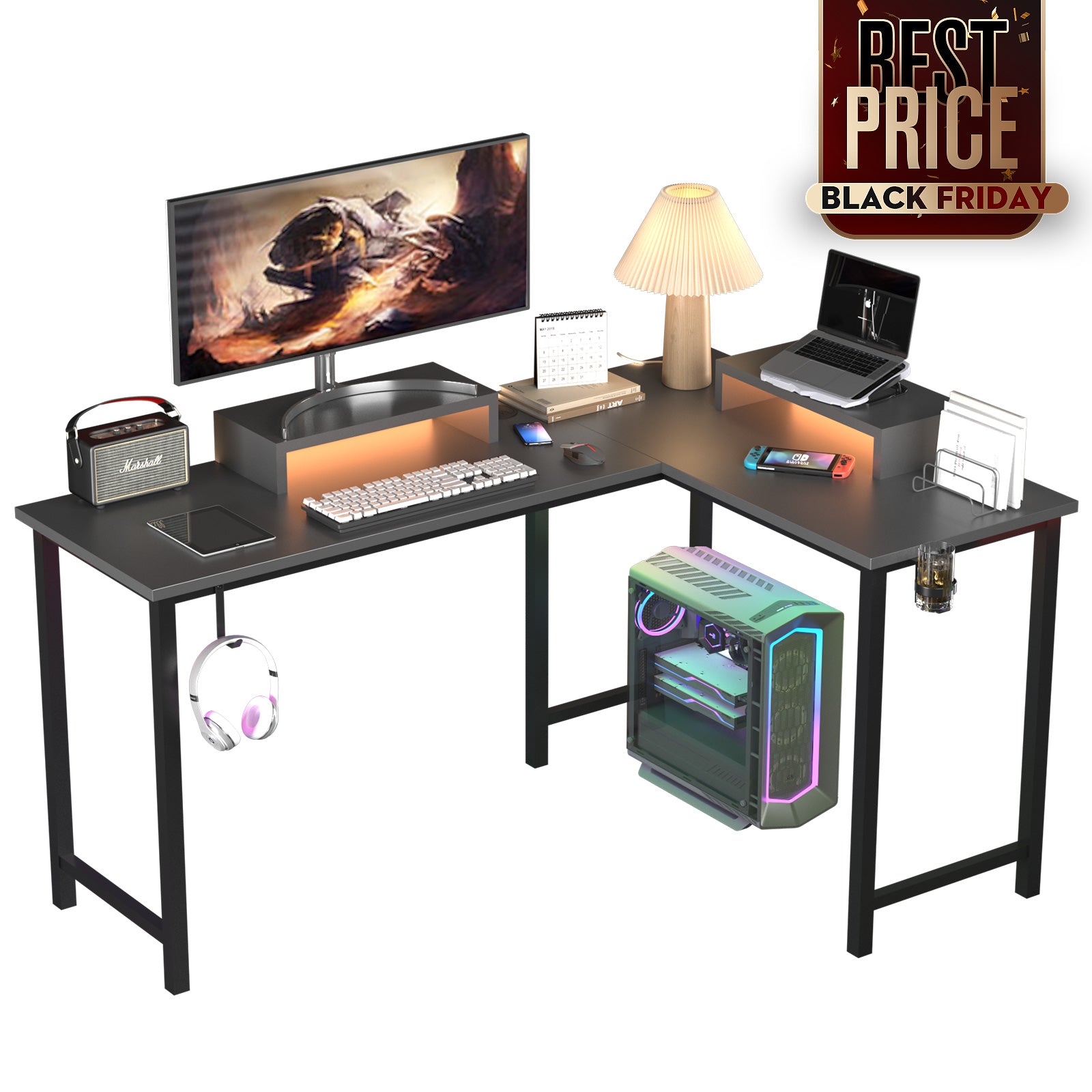 L -Shaped Series RGB Gaming Desk GTZ-410