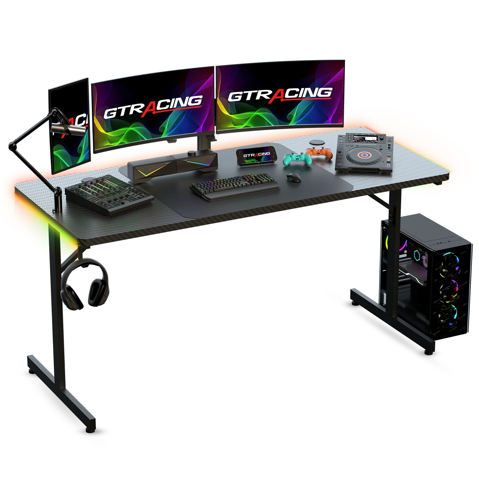 T-Shaped RGB Gaming Desk GTP200 - GTRACING