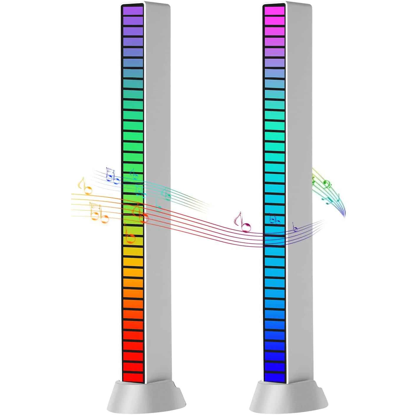 Musik Atmosphäre Rhythmus Licht, 2 Pack RGB Sprachaktivierte Pickup Rhythm  Light mit 32 RGB Bunte Farbwechsel, USB-Aufladung LED Ambient Light für Auto  Party Gaming DJ, APP-Steuerung RGB Light Bar: : Musikinstrumente 