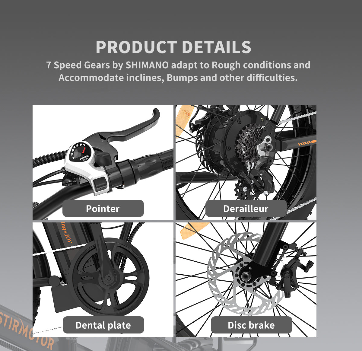 GTRACING x AOSTIMOTOR Fat Tire Folding Electric Bike A20 - GTRACING