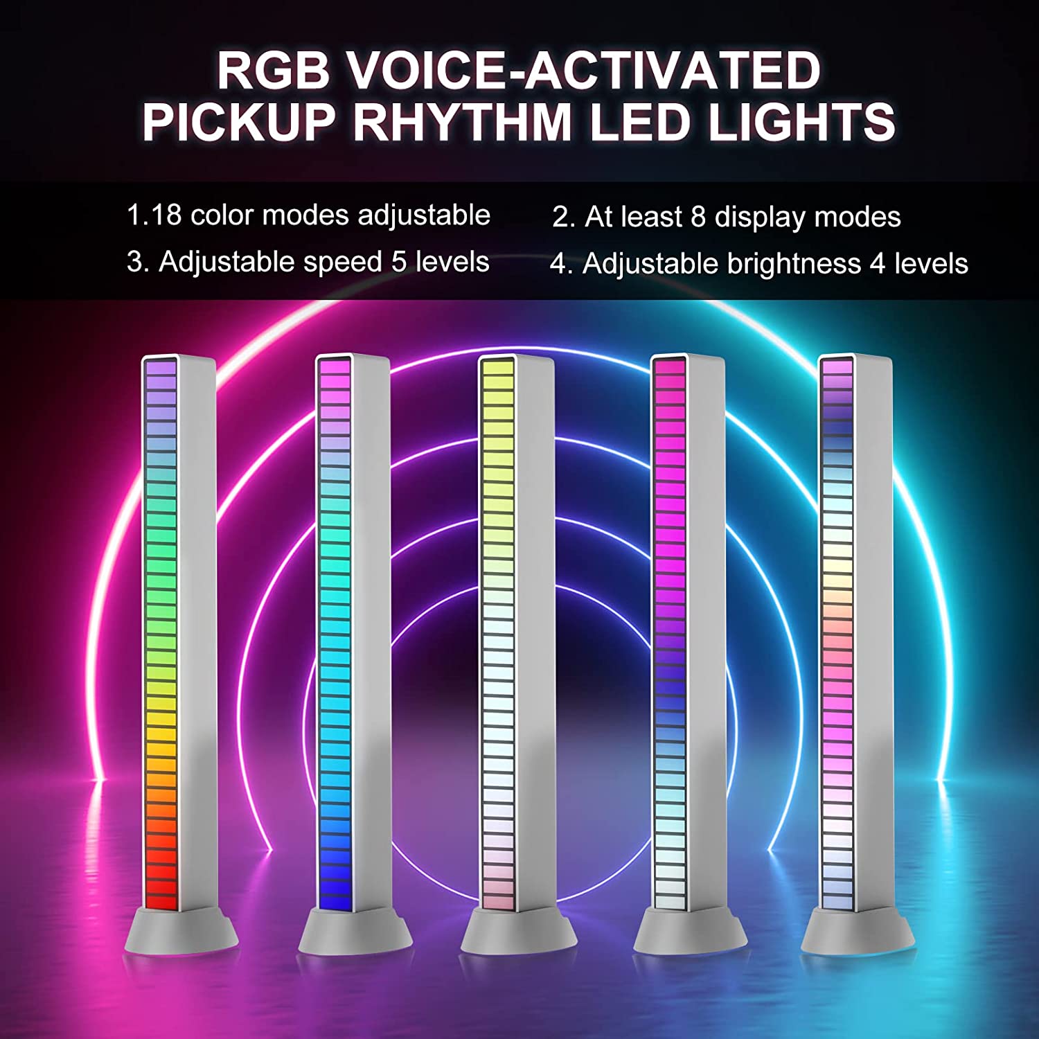 RGB Lampu Musik LED Musik Rhythmus Licht Bar Pickup Sound Control