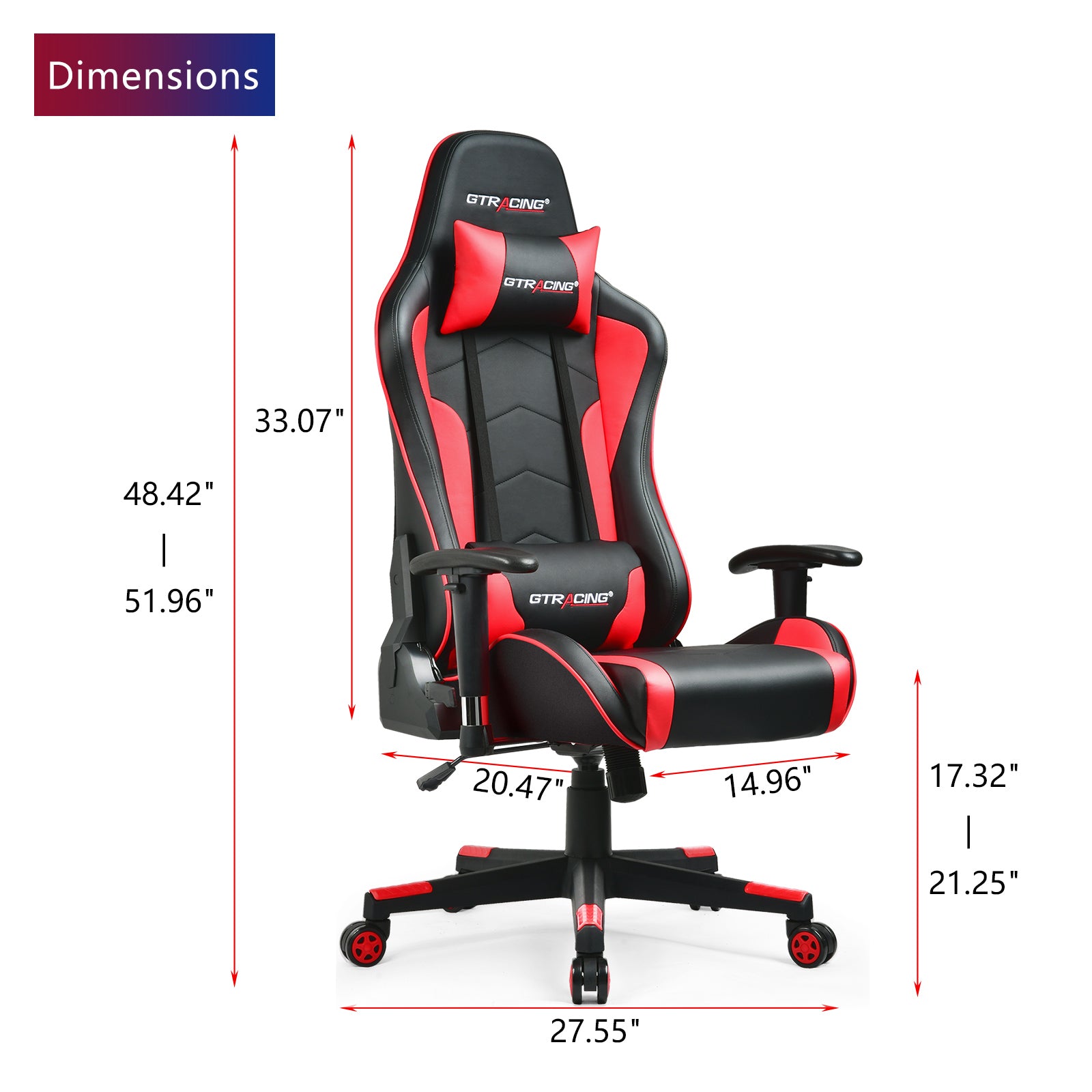  GTRACING Gaming Chair with Footrest Speakers Video