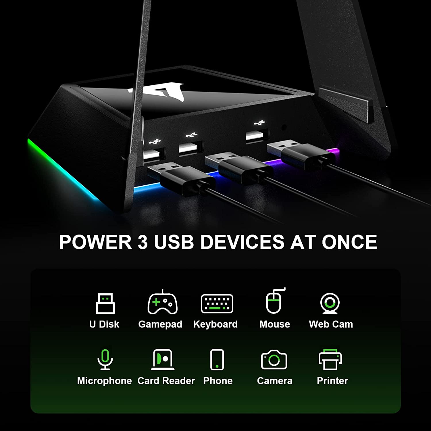 RGB Gaming Headphone Stand // F9 - GTRACING