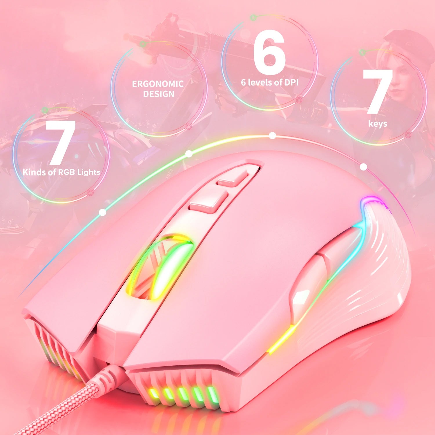 RGB WIRED GAMING MOUSE // CW905 - GTRACING